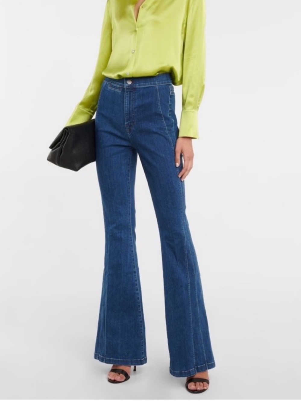 Veronica Beard Sheridan Exaggerated Flare High Rise Jeans in Oxford Wash Size 29